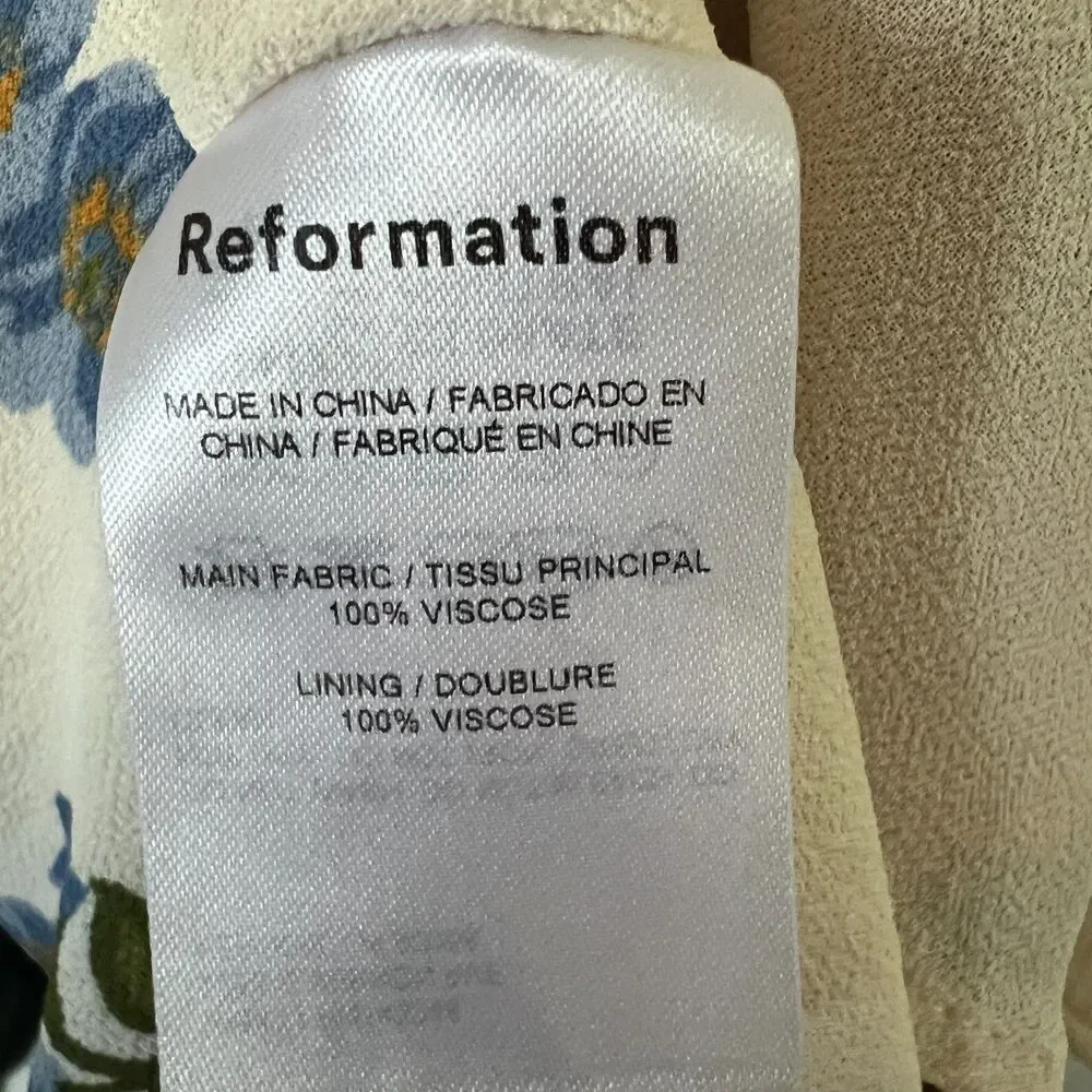 Reformation Niara Dress in Formosa Floral Mini Cottagecore Milkmaid Summer Sz 2 - Picture 6 of 8